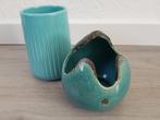 2 plant/bloempotjes, Tuin en Terras, Rond, Ophalen of Verzenden, Zo goed als nieuw, Aardewerk