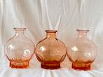 3 vintage rosaline flesjes / karafs, Antiek en Kunst, Antiek | Glas en Kristal, Ophalen of Verzenden