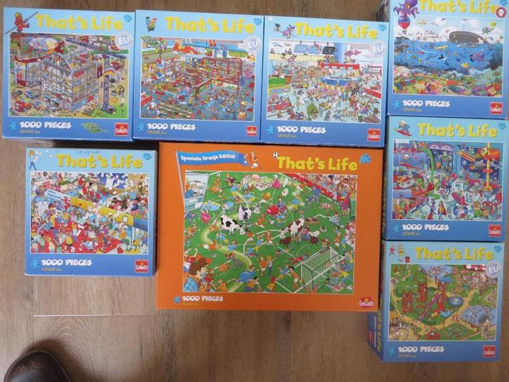8x That's life puzzels, Hobby en Vrije tijd, Denksport en Puzzels, Zo goed als nieuw, Legpuzzel, 500 t/m 1500 stukjes, Ophalen of Verzenden