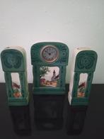 Antiek zeegroene kast stel, puntgaaf, 3-delig, Antiek en Kunst, Ophalen of Verzenden