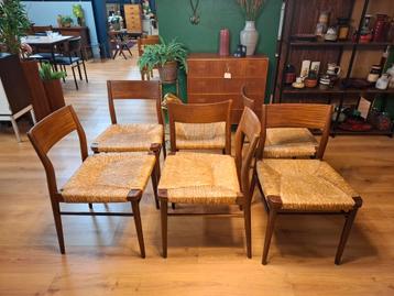 Vintage Georg Leowald Wilkhahn design dinner chair papercord beschikbaar voor biedingen