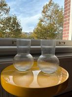 Vintage Glazen Vazen Set van 2, Overige kleuren, Ophalen of Verzenden, Minder dan 50 cm, Glas