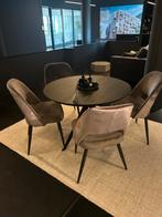 Ronde eettafel met 4 stoelen nieuw, Huis en Inrichting, Ophalen, 100 tot 150 cm, Rond, Nieuw