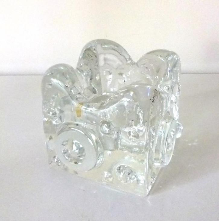 Kristal kandelaar helder met bewerkt oppervlak 5554-g, Antiek en Kunst, Antiek | Glas en Kristal, Ophalen of Verzenden