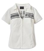Harley Dames Shirt, KM, Wit, Zip Front, EU maat XL, nieuw, Ophalen of Verzenden, Nieuw met kaartje, Dames, Overige typen