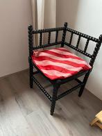 Vintage Houten Hoekstoel franse Bobbin zwart, Huis en Inrichting, Ophalen, Gebruikt, Zwart, Eén