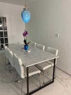 Eettafel marmer Bianco Carrara wit 180x90, Huis en Inrichting, Tafels | Eettafels, Ophalen, 50 tot 100 cm, Zo goed als nieuw, 150 tot 200 cm