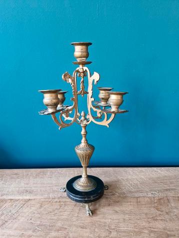 Antieke Bronzen Kandelaar Napoleonstijl beschikbaar voor biedingen