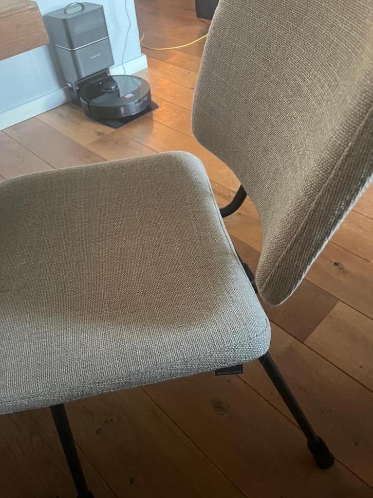 Houten eettafel Boudilson + 4 stoelen & bank, Huis en Inrichting, Stoelen, Gebruikt, Vier, Hout, Bruin, Ophalen