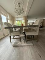 Eettafel met 6 stoelen, Ophalen, Gebruikt, 100 tot 150 cm, Eikenhout