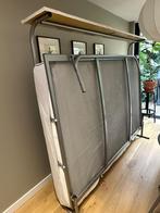 Opklapbed 140 x 200 (incl. matras en linnen gordijnen), Huis en Inrichting, Ophalen, Overige materialen, Gebruikt, Tweepersoons
