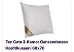 Ten Cate Luxe 3-Kamer Ganzendonzen en Veren Hoofdkussen, Eenpersoons, Wit, Ophalen of Verzenden, Zo goed als nieuw
