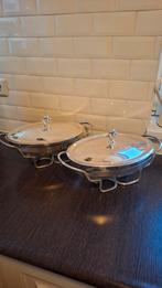 Twee keer verzilverde warmhoudschalen zie omschrijving, Ophalen of Verzenden