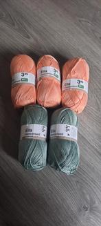 5 bollen ella gemerceriseerde katoen, Hobby en Vrije tijd, Ophalen of Verzenden, Nieuw, Breien of Haken, Wol of Garen