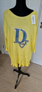 68)Te koop nieuwe gele trui met spijkerstof 1maat ongev.4852, Ophalen of Verzenden, Nieuw, Geel, Jurk