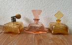 Art Deco glazen parfumflessen - jaren 50 /60, Ophalen of Verzenden, Zo goed als nieuw, Parfumfles
