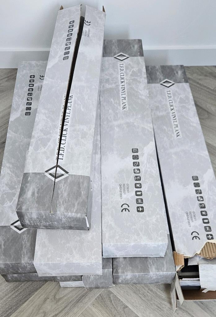Click PVC visgraat vloer - restpartij ca. 12m2, Doe-het-zelf en Verbouw, Ophalen, Kunststof, 50 tot 150 cm, Nieuw