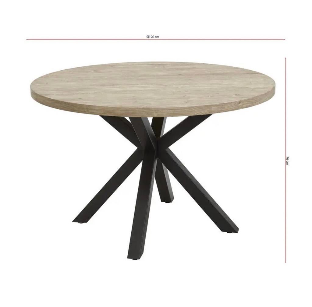 Eettafel Bressano Naturel Crème, Huis en Inrichting, Tafels | Eettafels, Zo goed als nieuw, 100 tot 150 cm, Rond, Ophalen