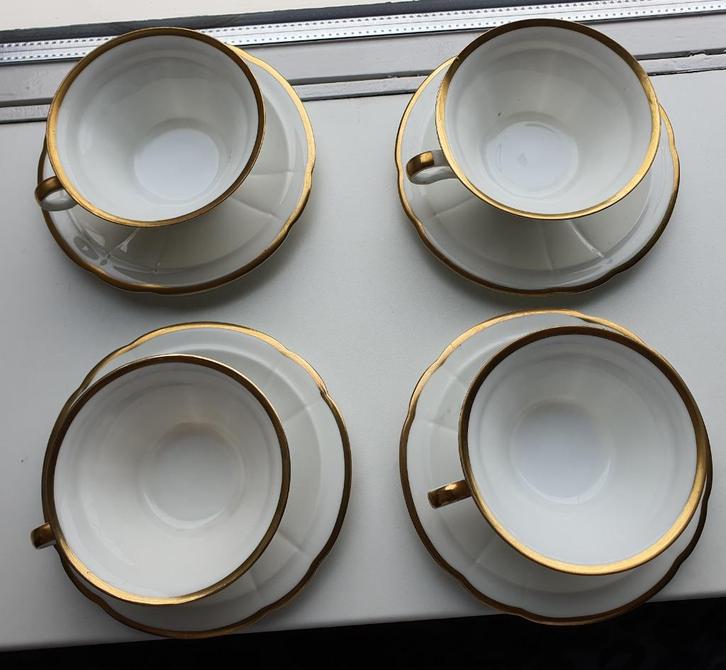 Rosenthal Bavaria 4 Kopjes & Schotels met Gouden Rand, Antiek en Kunst, Antiek | Porselein, Ophalen of Verzenden