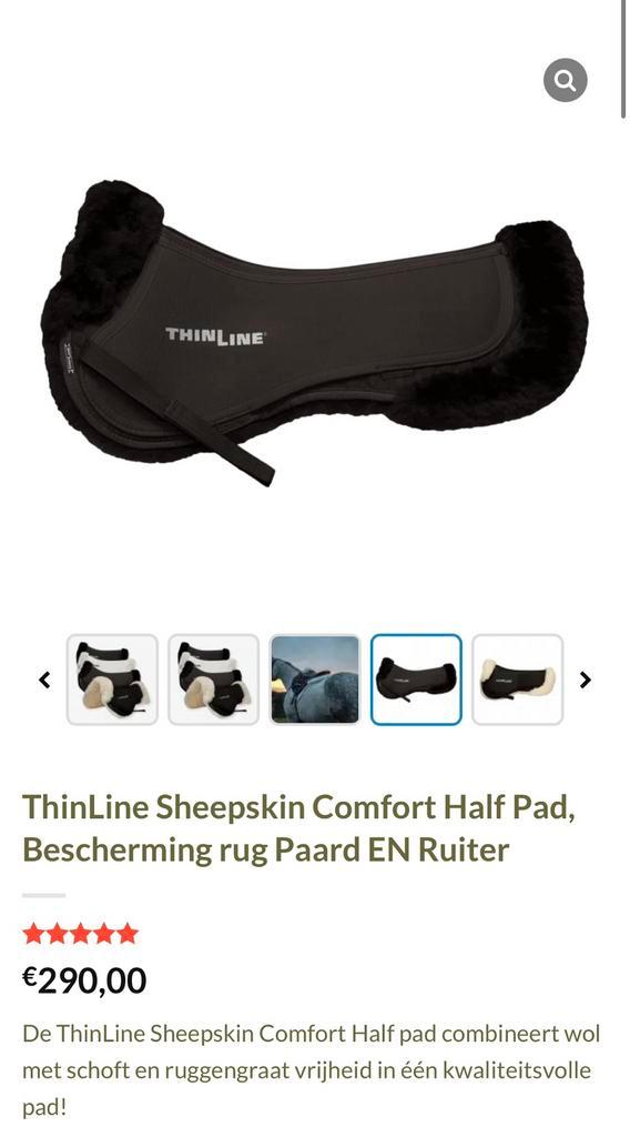 Thin line onderlegger met bont zwart Medium 17 inch, Dieren en Toebehoren, Paarden en Pony's | Dekens en Dekjes, Nieuw, Ophalen of Verzenden