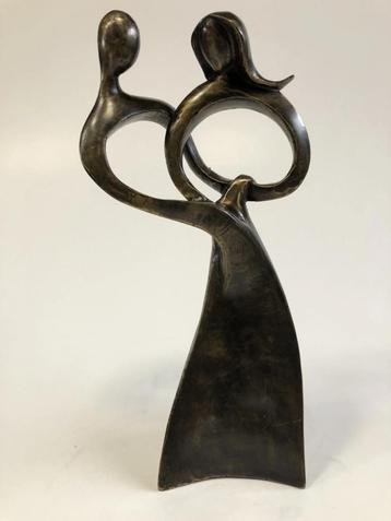 Bronzen Beeld - Liefdeskoppel Echt brons beschikbaar voor biedingen
