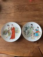 Zeldzaam mooie handbeschilderde Chinese borden, Antiek en Kunst, Ophalen of Verzenden