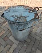 Oude Zinken Vuilnisemmer - Bodem Defect, Tuin en Terras, Gebruikt, Minder dan 60 cm, Rond, Ophalen of Verzenden