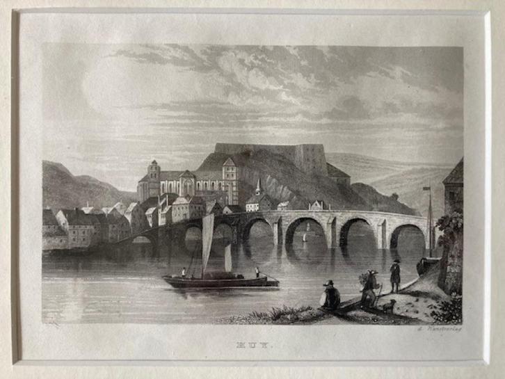 Ets van Huy / Hoei aan de Maas (België), Antiek en Kunst, Kunst | Etsen en Gravures, Ophalen of Verzenden