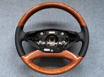 C216 W221 zwart leder bruin hout sportstuur stuur stuurwiel, Gebruikt, Ophalen of Verzenden, Mercedes-Benz