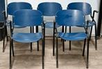5 industriële stoelen, Huis en Inrichting, Stoelen, Vijf, Zes of meer stoelen, Industrieel, Blauw, Gebruikt
