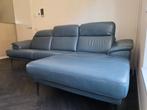Leren bank incl longchair, Ophalen, 250 tot 300 cm, Metaal, Tweepersoons