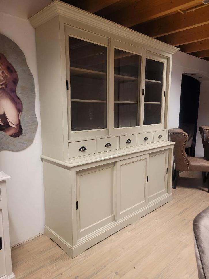 *ACTIE* Mooie Landelijke Groene Buffetkast Winkelkast (2527), Huis en Inrichting, Kasten | Buffetkasten, Gebruikt, 200 cm of meer