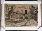 Johannes (Johan) Dijkstra (1896) Inkt Papier "Landschap" Ges, Ophalen of Verzenden