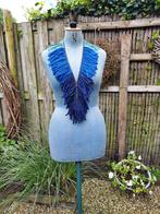 Uniek! Unzipped blauwe zpagetti manen ketting, Verzenden, Nieuw, Blauw, Overige materialen