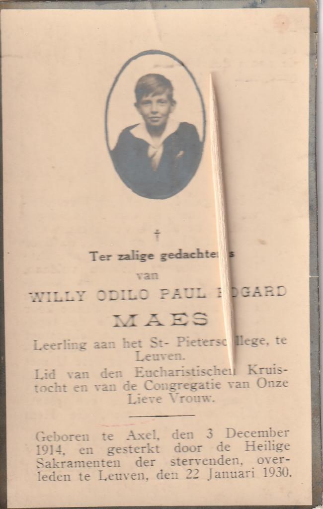 bidprentje Maes, Verzenden