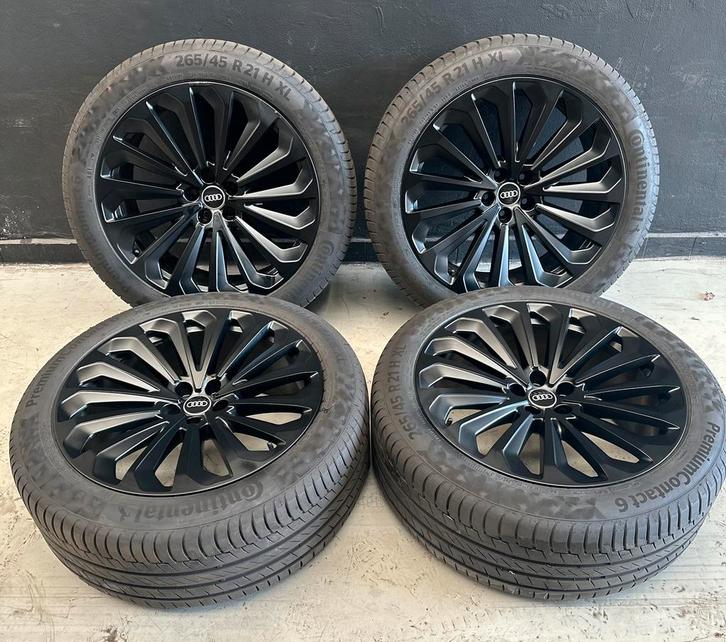 Audi e-tron 21” velgen + 265/45 R21 Continental demo, Auto-onderdelen, Banden en Velgen, Banden en Velgen, Zomerbanden, 21 inch