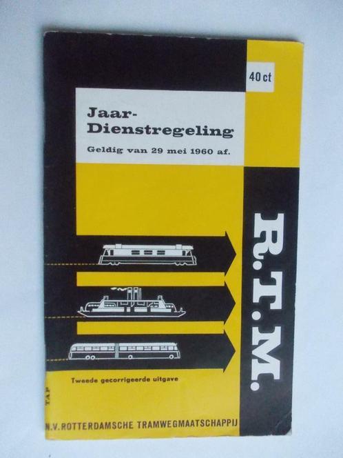 R.T.M. ROTTERDAMSCHE TRAMWEG MIJ.Dienstregel. 29 mei 1960, Verzamelen, Spoorwegen en Tramwegen, Zo goed als nieuw, Tram, Kaart of Prent