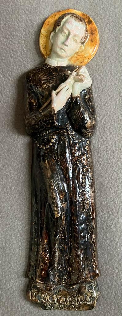 Keramiek plaquette van Heilige Gerardus B.V.O., Verzamelen, Religie, Christendom | Katholiek, Beeld(je), Ophalen of Verzenden