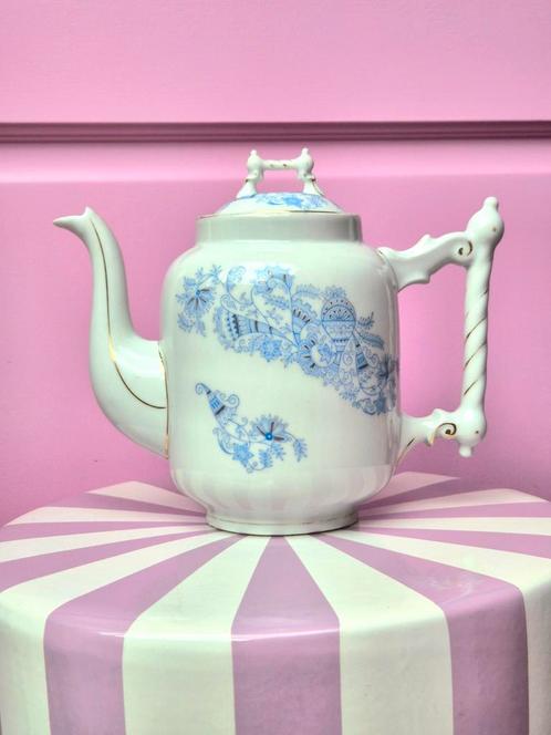 Antieke theepot Louis Regout Mosa Maastricht 1883-1895 blauw, Antiek en Kunst, Antiek | Porselein, Ophalen of Verzenden