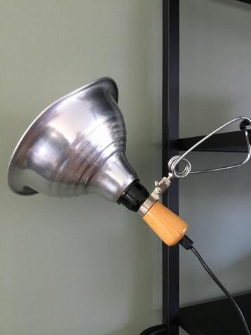 IKEA klemspot K9301 Daraf vintage aluminium kap, houten knop beschikbaar voor biedingen