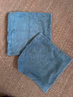 Set van twee kussentjes (hoezen) warm blauwgroen turqoise, Ophalen of Verzenden, Zo goed als nieuw, Blauw, Vierkant