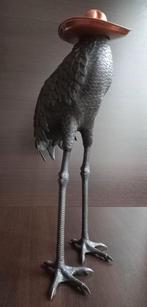 Bronzen beeld ,Bronze Crane Bird Sculptures , Brons Art deco, Ophalen of Verzenden, Brons