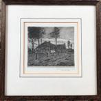 Ets Hendrik de Laat - Postume Druk Ingelijst Mooi Werkje, Antiek en Kunst, Ophalen of Verzenden