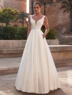 Nieuwe trouwjurk Idalia satijn zakken, Ophalen of Verzenden, Nieuw, Wit, Trouwjurk