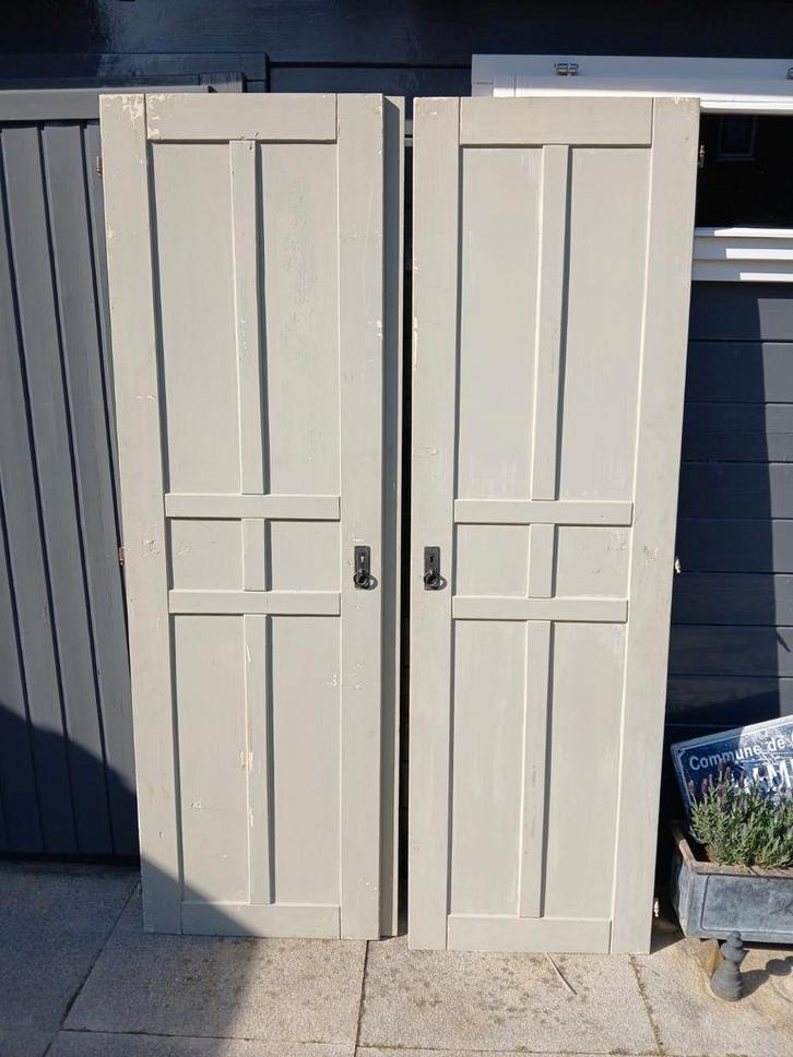 Paneeldeuren - Set van twee, Doe-het-zelf en Verbouw, Deuren en Horren, Gebruikt, Binnendeur, 200 tot 215 cm, 80 tot 100 cm, Hout