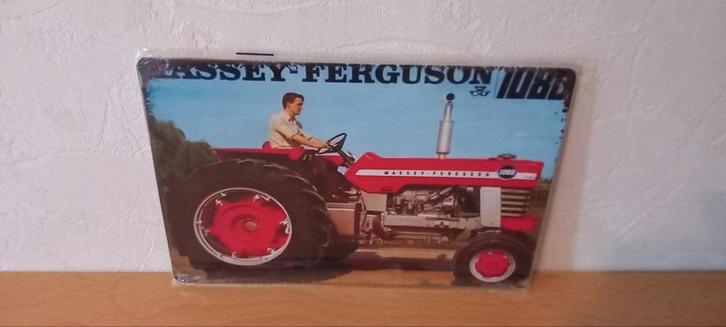 Blikken Bord Massey Ferguson 1080 - 20x30 cm, Verzamelen, Merken en Reclamevoorwerpen, Gebruikt, Overige typen, Ophalen of Verzenden