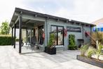 Ruime houten woning (blokhut met aanbouw) te koop, Tuin en Terras, Tuinhuizen, Ophalen, Gebruikt, 3 ramen of meer, Blokhut