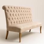 Beige fluwelen eetkamerbank – 150 cm, Ophalen
