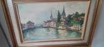Landschap Schilderij Stadsgezicht, Antiek en Kunst, Kunst | Schilderijen | Klassiek, Ophalen