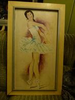 vintage schilderij ballerina op paneel 50er jaren, Ophalen, Huis en Inrichting